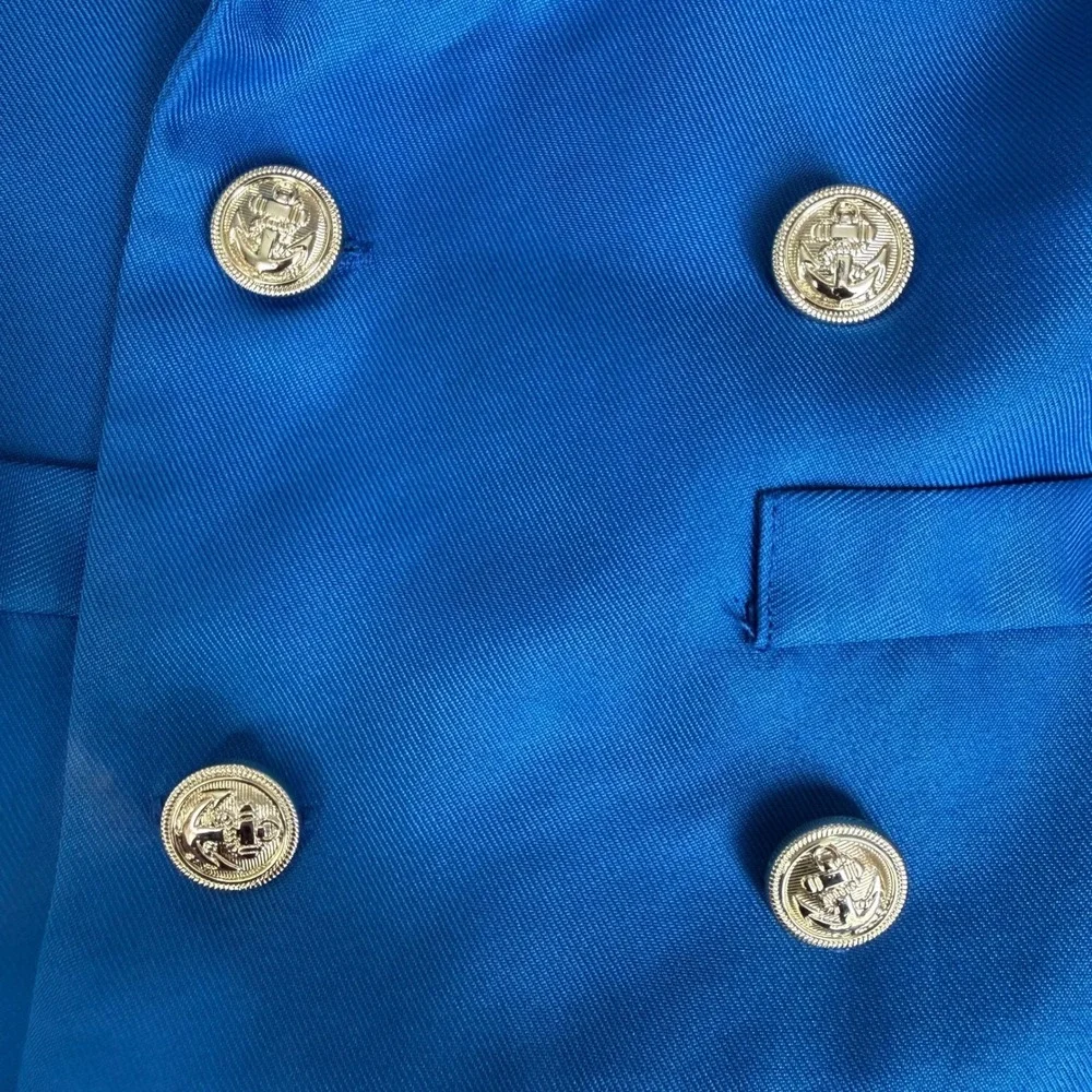 Disney Cruise Line Captain Costume Blazer Jacket Blue Gold Anchor Kids XS